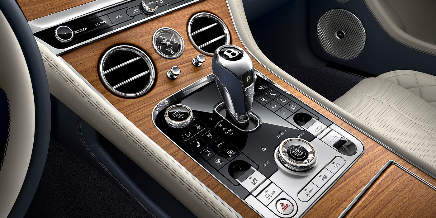 Bentley Santiago Bentley Continental GTC Azure convertible front interior console detail