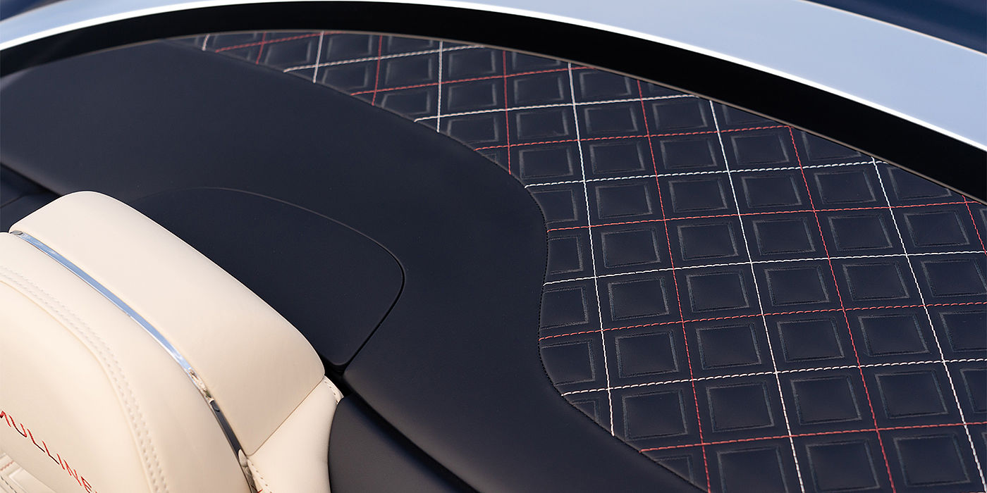 Bentley Santiago Bentley Continental GTC Mulliner convertible seat and cross stitched tonneau cover